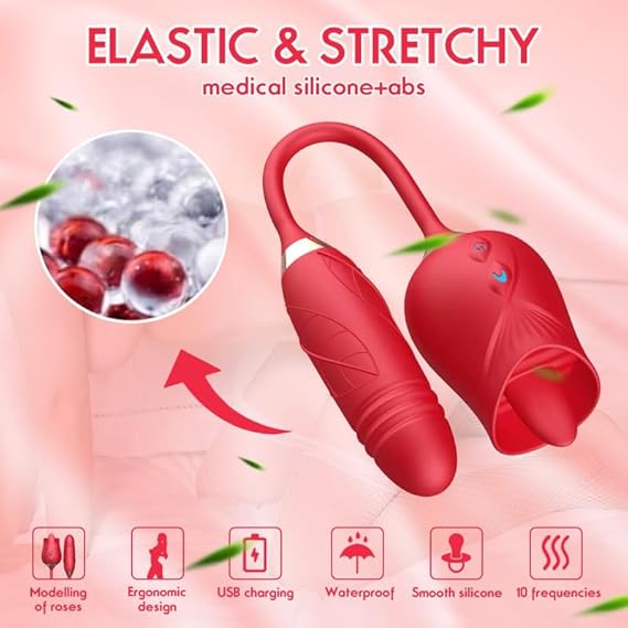 Scarlet Whispers Premium Roses Shape Adult Toy Massager