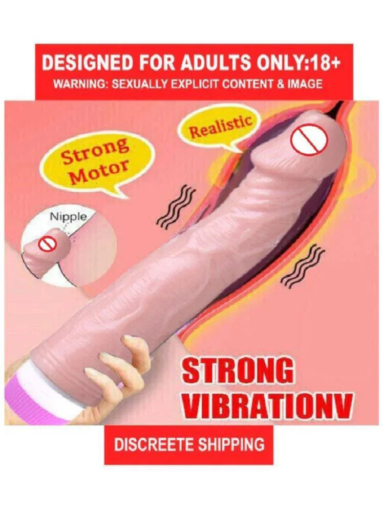 7" Long & Soft Sexy Real Felling Skin Colored 7 Vibrating Modes Dildo For Sexy Women and mens